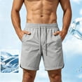 thumbnail image 4 of Men's Quick Dry Cooling Athletic Shorts, Elastic Waist Drawstring Breathable Workout Shorts with Pockets for Running, Gym & Casual Wear Size S-5XL Gray, 4 of 9