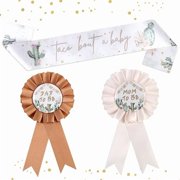Taco Bout A Baby Decorations, Mexican Fiesta Baby Shower Sash, Mom To Be & Dad To Be Corsage Pins, Boho Fiesta Cactus Theme Pregnancy Parents Party Supplies