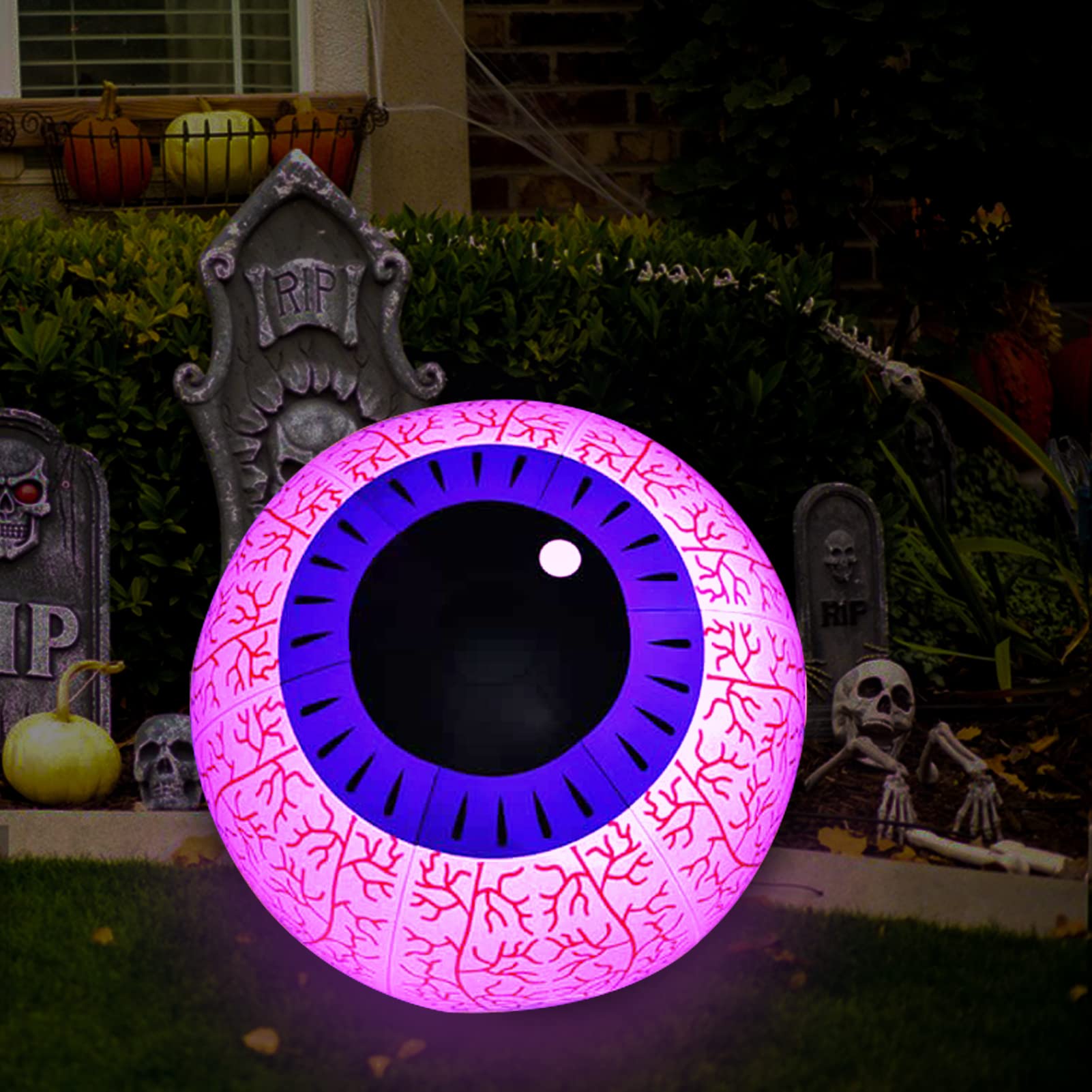 Halloween Inflatable Outdoor Bloodshot Eyeballs, Decoration Clearance