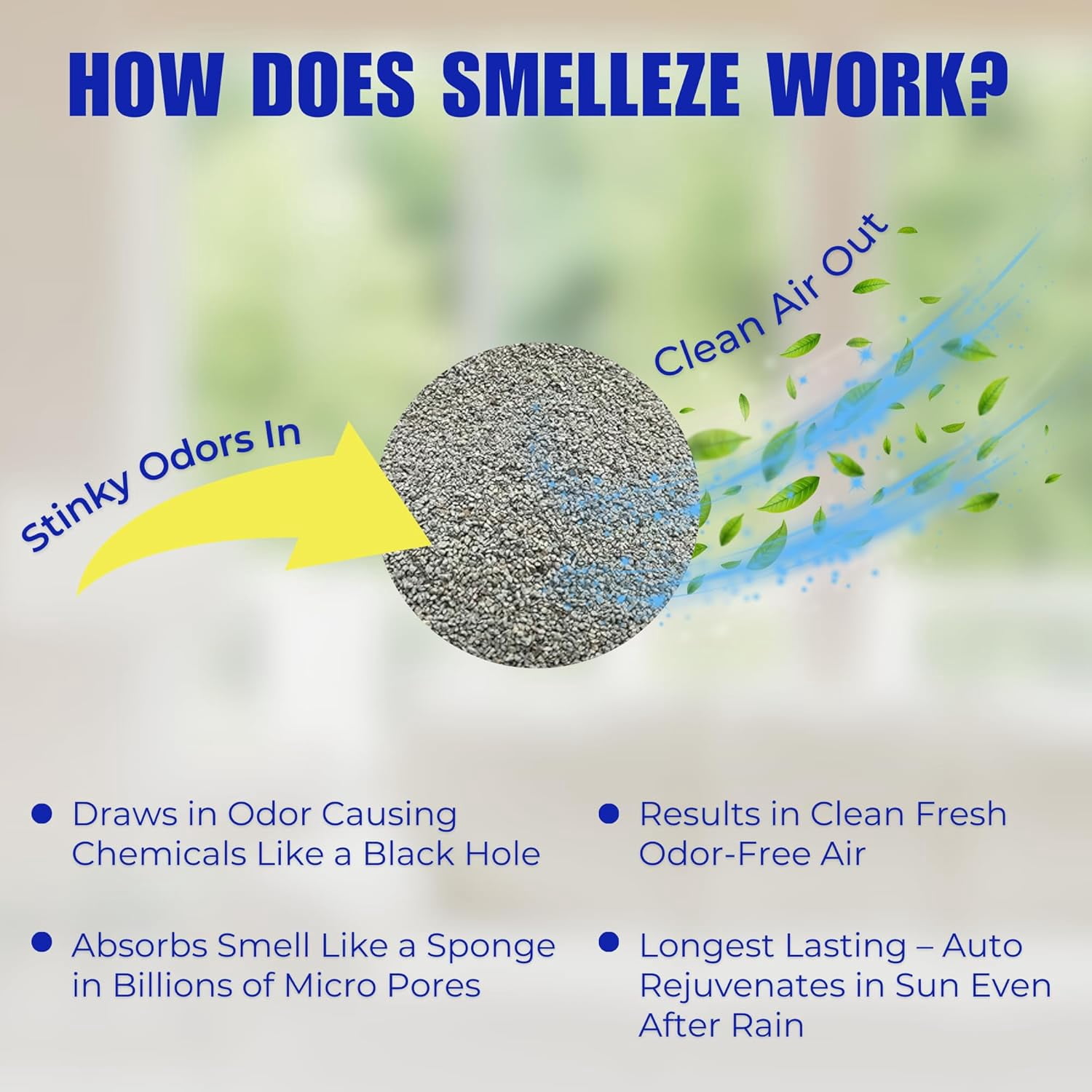 SMELLEZE Natural Chicken Coop Smell Deodorizing Granules: 2 lb. Stinky Coop Refresher That Works Safely