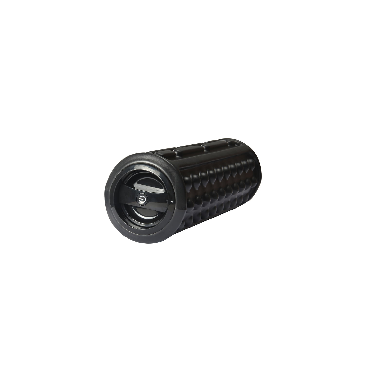 Vibrating Foam Roller - Black Muscle Recovery Roller with Vibration & Storage - 19.5" Tri-Texture Massage Tool