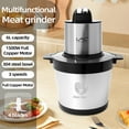 thumbnail image 2 of LAC LAICHY 3-Speeds 24 Cup Large Electric Meat Grinder,Electric Chopper,Food Processor with 4- Stainless Steel Blades,1500W High power Copper Motor For Meat,Baby Food,Black, 2 of 7