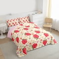 thumbnail image 3 of jejeloiu Cute Cartoon Strawberry Full Size Comforter Sets,Kawaii Daisy Blossom Flowers Bedding Sets For Girls Reversible 3pcs, 3 of 8
