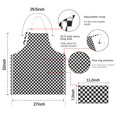 thumbnail image 7 of Black and White Small Checkered Pattern Apron-Garden Aprons for Women with Pockets-Cotton Linen Waterproof Kitchen Cooking Gardening Aprons Adjustable for Kitchen,Cooking,BBQ and Salon 33x27 Inch, 7 of 7