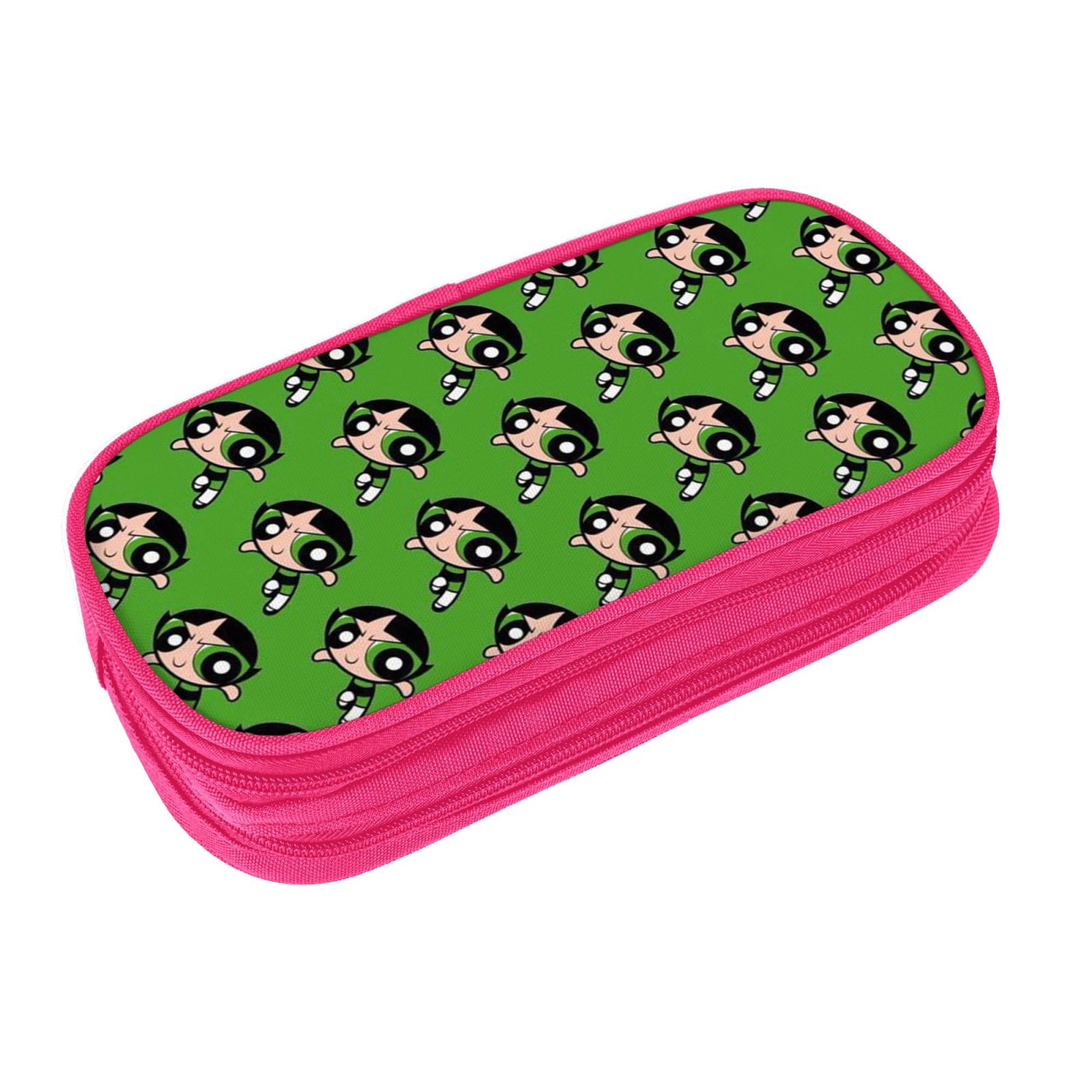 The Powerpuff Gi-rls Pencil Case Large Capacity Pencil Pouch Penbag Office Stationery Organizer Travel Makeup Bag Pink