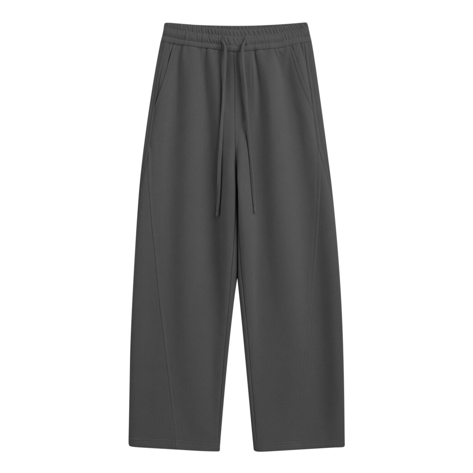 Sahpxhe Barrel Sweatpants Women Athletic High Waist Wide Leg Baggy Pants Light Fleece Lined Casual Lounge Pant for Gym Jogging Dark Gray S