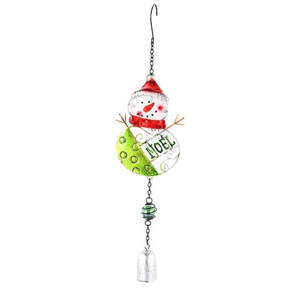 

Fjofpr Creative Metal Iron Wind Chime Pendant Christmas Series Glass Color Painting And Painting Christmas Decoration Supplies