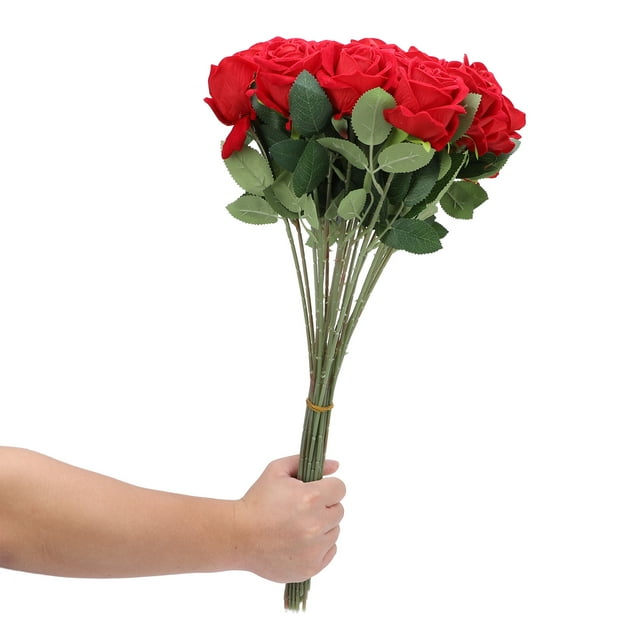 Rosas Artificiales De 50 Piezas, Realistas Reales De Aspecto Real Rosas Falsas Para Ramos De Boda De Bricolaje