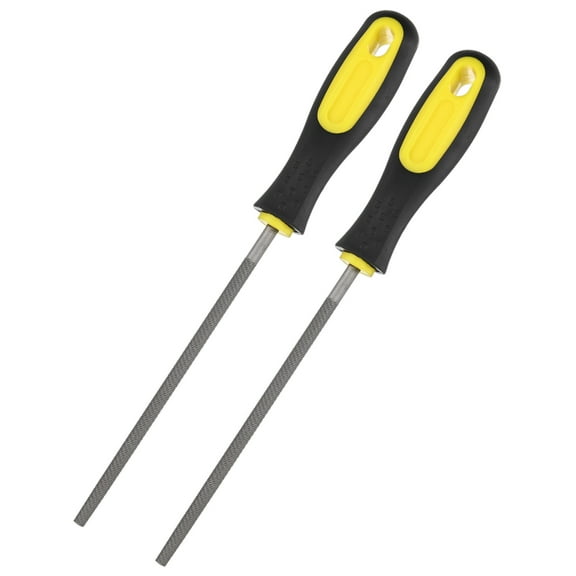 Uxcell 2-Pack Round Metal File 6 Inch, High Carbon Steel File Hand W Handle