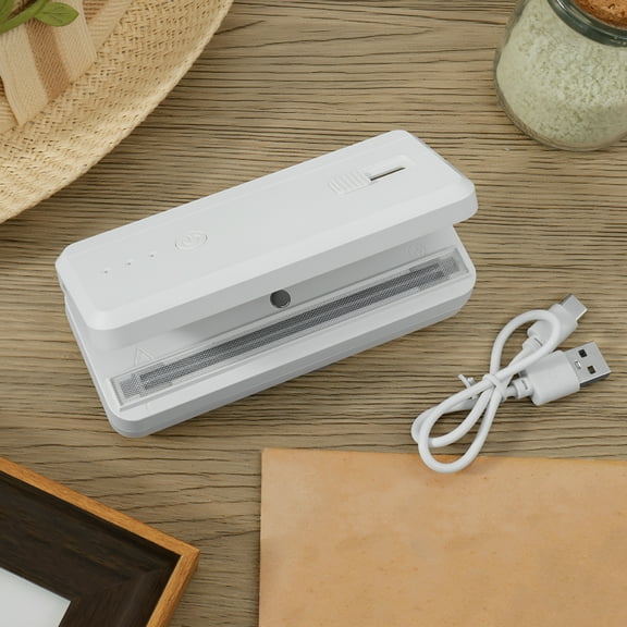 ZEPARO 2 in 1 Mini Bag Sealer Rechargeable Mini Sealing Machine Handheld Mini Bag Sealer and Cutter Portable Bag Sealer Heat Seal Magnetic Mini Bag Resealer for Chip Bags Plastic Bags