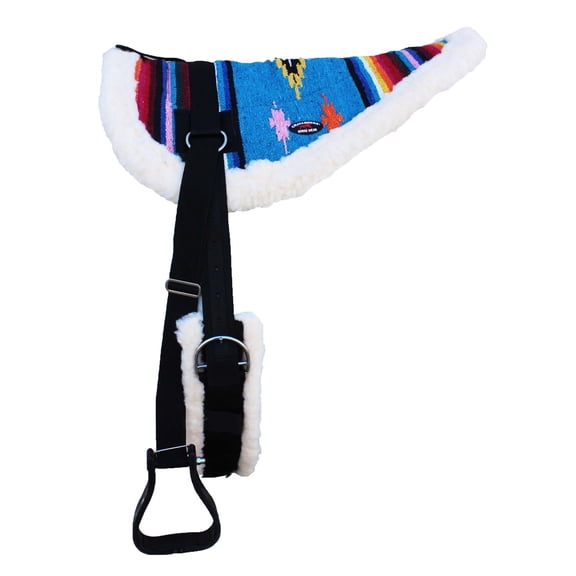 Horse Western Treeless Faux Fur Padded Serape Acrylic Bareback Pad Stirrups 39215