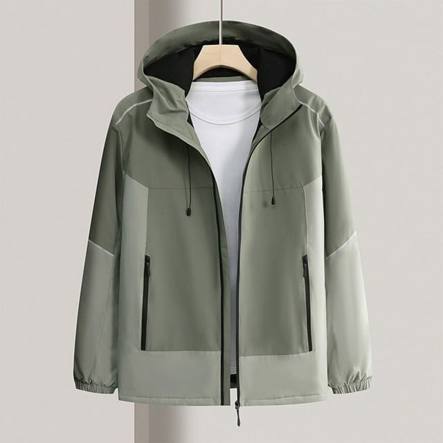 LOVZFMLL Jackets for Men Man Solid Color Three Prevention Cottoning Climbing Wear As One Down Intensification Warm Outdoor