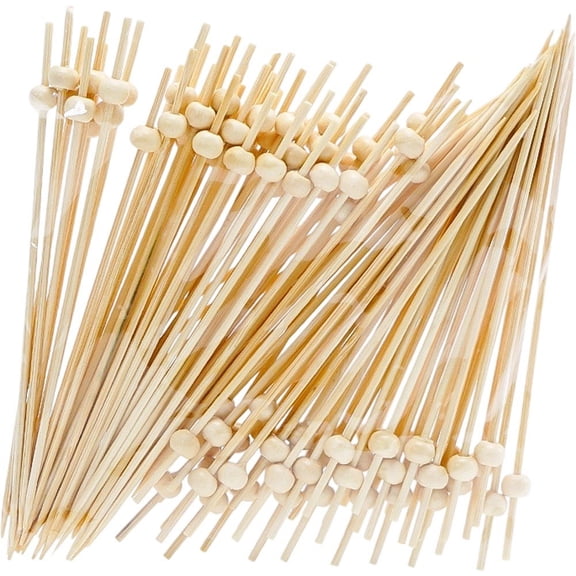 Bamboo Pick 100pcs Disposable Cocktail Sticks Wooden Fruit Sticks Wooden Toothpicks Sandwich Picks Wedding Party Supplies