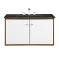 thumbnail image 4 of Modway Transmit 36" Wall-Mount Bathroom Vanity in Walnut Black, 4 of 8