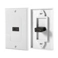 thumbnail image 1 of 1 Port Gold-Plated HDMI Wall Plate, Single Outlet Port Insert - HDMI Face Plate Socket Insert Jack Perfect for Home Theater System, 1 of 5