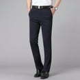 thumbnail image 2 of Elvqul Slim Fit Dress Pants Men Big and Tall Work Navy Stretch Flat Front Straight Dress Pants, 2 of 9