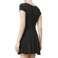 thumbnail image 3 of J. METHOD Womens Casual Short Cap Sleeve Skater Mini Dress Made in USA NEWDR10 Black M, 3 of 6