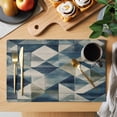 thumbnail image 2 of Blue Geometric Placemats Set of 8 Rhombus Modern Abstract Art Place Mats Indoor Wipeable Table Mats Washable Cloth Dining Table Placemats for Kitchen Holiday Party Home Decor 13x19 Inch, 2 of 9