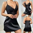 thumbnail image 2 of DISKEBUISS Women Lace Lingerie Summer Comfortable Solid Color Sexy Spaghetti Strap Sleep Dresses, 2 of 9