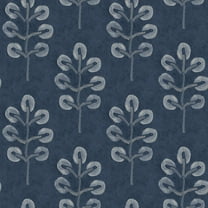 Chesapeake Plum Tree Dark Blue Botanical Wallpaper