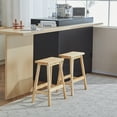 thumbnail image 5 of Ktaxon Set of 2 Saddle Seat 24" Bar Stools Wood Dining Room Kitchen Pub Chair,Wood Color, 5 of 8