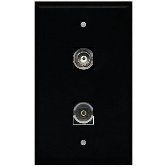 RiteAV - Black 1 Port Toslink 1 Port BNC Wall Plate