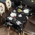 thumbnail image 3 of Black Halloween Ghosts Bats and Stars Rectangle Tablecloth 60"x120",Waterproof Polyester Rectangle Table Cloth, Wipeable Spillproof Polyester Tablecloth for Dining, Camping, Indoor and Outdoor, 3 of 6