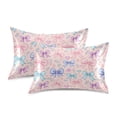 thumbnail image 2 of Haosy Satin Pillowcase for Hair and Skin Standard Cooling Silk Pillow Case with Envelope Closure Differently Cartoon Bow 20"x30", 2 of 9