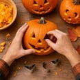 thumbnail image 5 of Halloween Pumpkin Carving Kit, 27Pc Premium Metal Craft Tools with 24 PCS Stainless Steel Pumpkin Carving Stencils & 3 Carving Tools, Easy Use Festive DIY Craft Kit for Halloween Decoration, 5 of 6