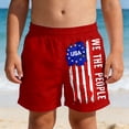 thumbnail image 2 of Byoo Toddler Boy American Flag Printed Shorts 4th of July Independence Day Wide Leg Baggy Swimwear Trunks, 2 of 5