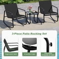 thumbnail image 3 of YIORTWO 3-Piece Patio Bistro Set, Outdoor Furniture with 2 Rocking Chairs & Tea Table for Backyard Lawn Garden Balcony Poolside, Black, 3 of 8
