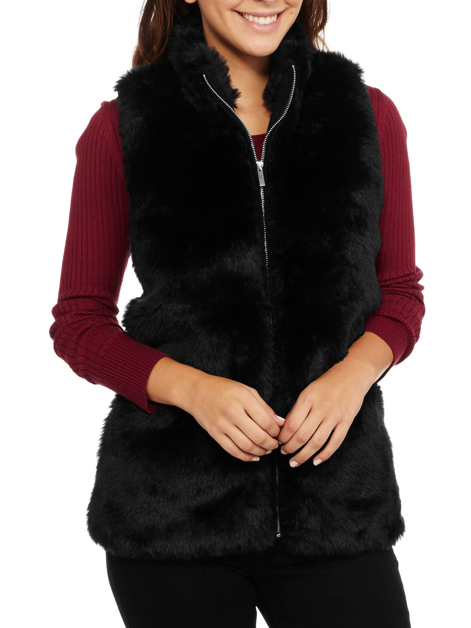 ONLINE - Heart And Crush Women's Faux Fur Zip Up - Walmart.com ...