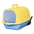 thumbnail image 5 of Hooded Cat Enclosed Cat Toilet Reusable Detachable Pet Handheld Blue Yellow, 5 of 8