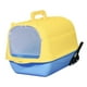 thumbnail image 5 of Caja de arena para gatos con capucha Caja de arena para mascotas Inodoro para gatos cerrado y cubierto Portátil Fácil de limpiar Desmontable para De Mano Azul Amarillo Yinane Bandeja de arena para gatos, 5 of 8