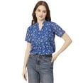 thumbnail image 1 of Moomaya Womens Printed Short Sleeves Shirt Top, V-Neck Casual Summer Top, 1 of 8