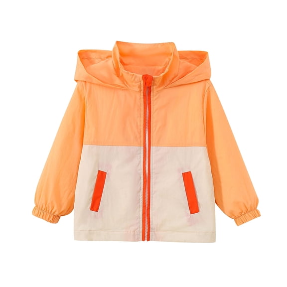 Toddler Windbreaker Raincoat with Pocket Long Sleeve Zip up Hooded Winter Warm Casual Outwear Beige 3 Years