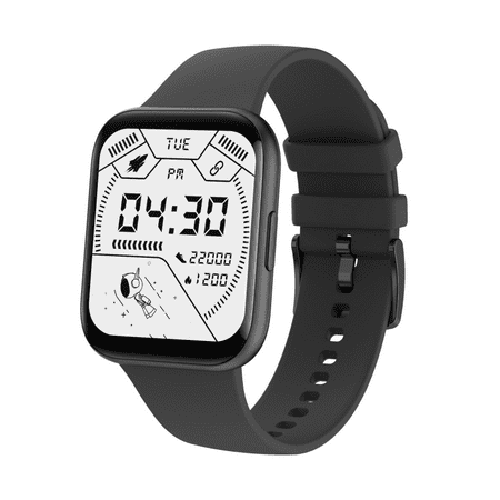 Wireless P25 Smart Watch 1.69 inch Square Screen Value Price Watch Real Heart Rate Monitor Fitness Tracker For Huawei Xiaomi iphone (Black)