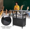 thumbnail image 3 of Rolling AV Cart with Locking Cabinet, Laptop Stand, and Drop Leaves, Height Adjustable Mobile Utility Cart Workstation with Extra Storage Space, 3 of 6