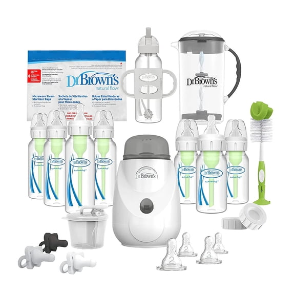 Dr. Brown’s Natural Flow Options  All-in-One Baby Bottle Gift Set, 38 Piece