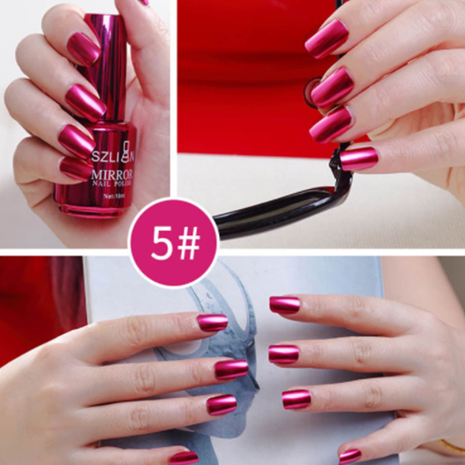 Tarmeek 12 Colors Metal Nail Polish Nail DIY Nail Polish V Portable Quick Dry Colors Metal Polish Great for Spring and Daily Life Quality Gift for Women