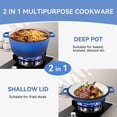 thumbnail image 5 of 2-in-1 Enameled Cast Iron Dutch Oven Pot with Skillet Lid, 6QT Dutch Oven & 2QT Skillet Combo, Multi Cooker Stock Pot For Frying, Cooking, Baking, Induction & Ovens Safe(Blue), 5 of 8