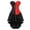 Black Red, variant on Women Steampunk Embroidery Zip Bustiers Corset with Skirt Role Play Set Black XXS