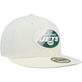 thumbnail image 3 of Men's New Era Cream New York Jets Chrome Color Dim 59FIFTY Fitted Hat, 3 of 6