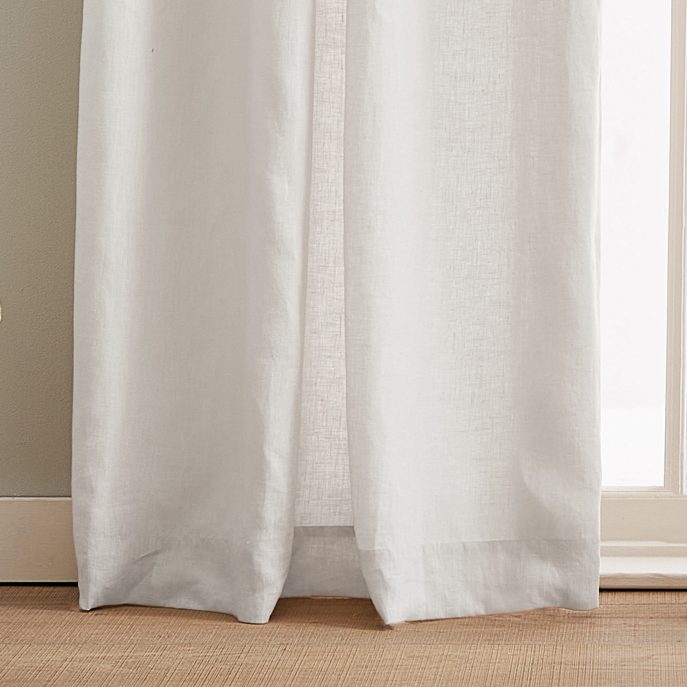 Peri Home 100% Linen 95" Backtab, Lined Linen , Curtain Panel Pair, White, Adult