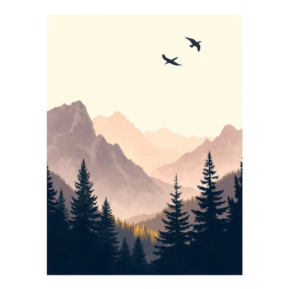 Diamond Art Kit for Adults, Misty Mountain Forest Birds Diamond Painting for Adults Beginners, DIY Diamond Art Painting Kits, 5D Diamond Painting Crafts for Home Decor 12x16 Frameless