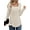 Beige, variant on Fantaslook Square Neck Tops for Women Long Sleeve Dressy Blouses Button Side Tunic Shirts