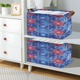 thumbnail image 6 of Waterproof Foldable Storage Basket Medium, Metal Frame & Hollow Board Support, for Clothes and Toy Organization Tie-dye Patriotic Star Art, 6 of 6