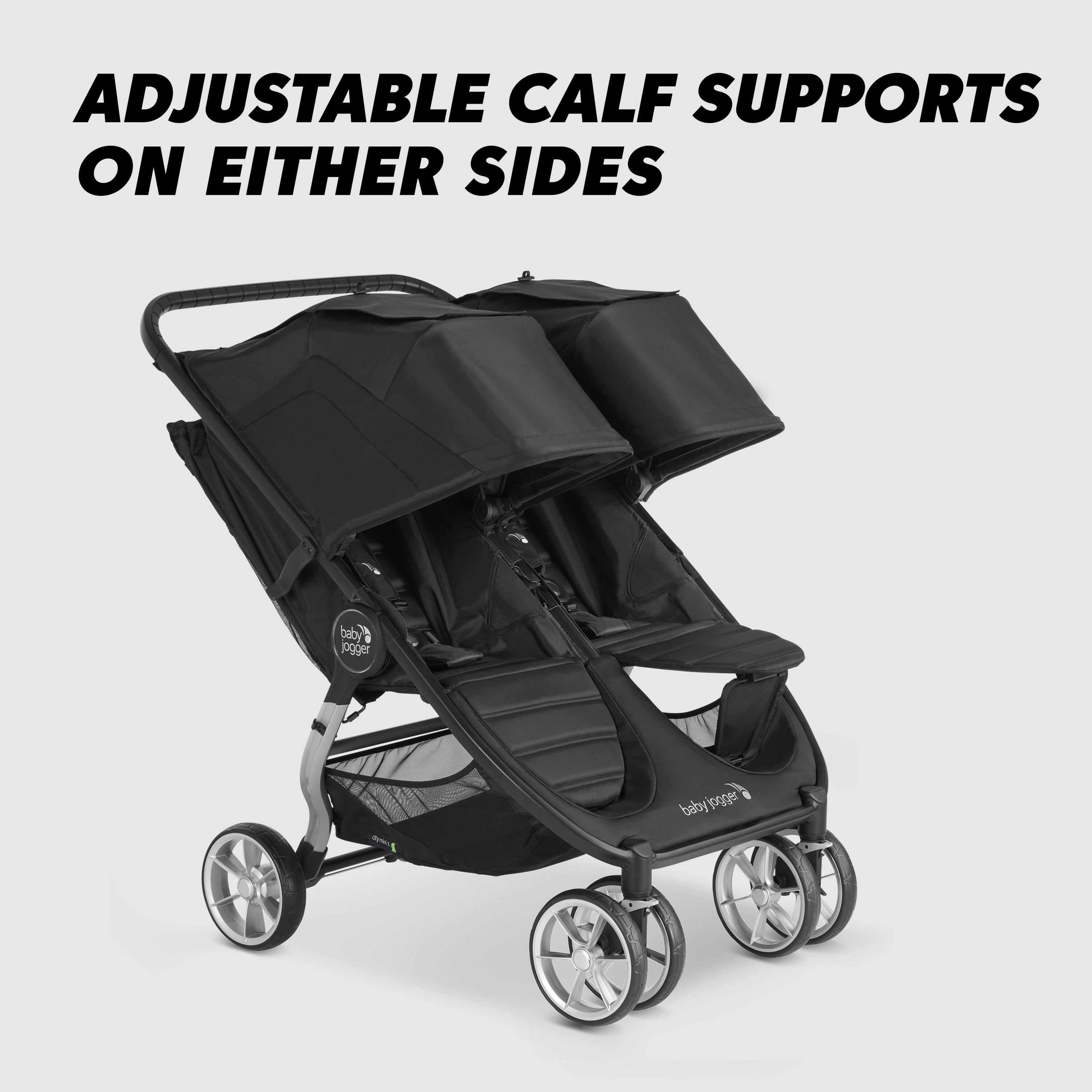 lys pære Og hold eskortere Baby Jogger® City Mini® 2 Double Stroller, Jet - Walmart.com