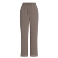 thumbnail image 6 of CHUMUD Cotton Soft Wide Leg Pants for Petite Women High Waist Casual Relaxed Straight Leg Baggy Pants with Pockets, 6 of 7