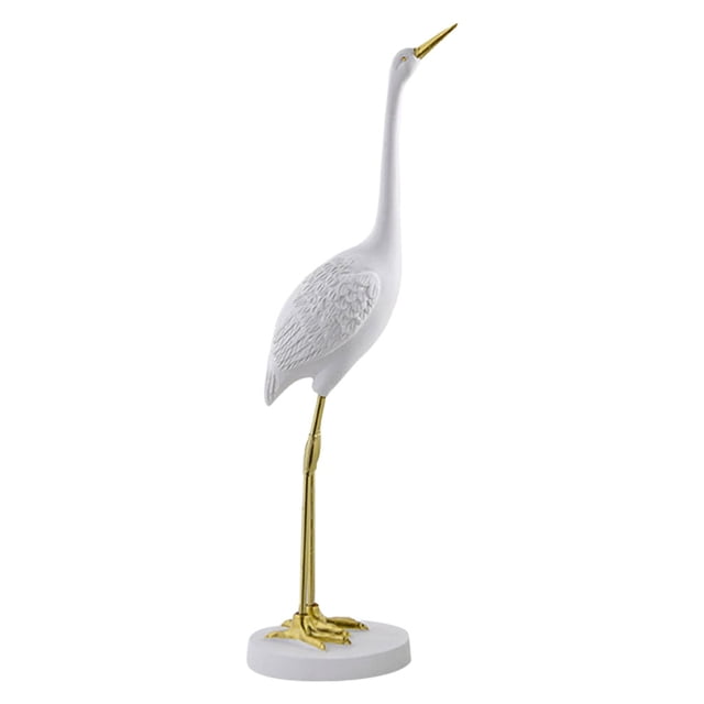 Estatua de grúa de resina, escultura de pájaro, decoración para boda C